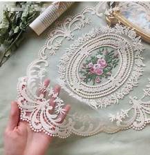 2Pack Retro Lace Placemats French Crochet Doilies Handmade Embroidered Table picture