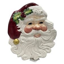 Fitz and Floyd Omnibus Santa Face Plate Canape Cookie Dish Wall Hanging Retired picture