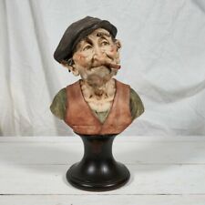 Vintage Capodimonte Old Man Smoking Cigar Bust Sculpture by Giuseppe Armani picture