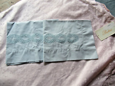 Pair Pratesi Italy  Boudoir Shams pale blue,  embroidered  pattern NWT picture