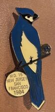 Vintage Lions Club lapel hat jacket vest  Pin-NJ-1984 Blue jay Bird badge brooch picture