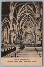 Church Of The Sacred Heart Interior University Notre Dame Indiana Postcard picture