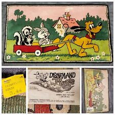 Vintage Disneyland 1960s Walt Disney Pluto Thumper Flower Rug RARE ORIGINAL TAGS picture