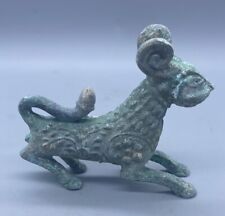 Ancient Luristan Bronze Figurine of A Seated Leopard On Hunt Postion Circa 500 picture