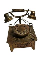 Sankyo Vintage Telephone Music Player Copper Tin Metal Decor picture