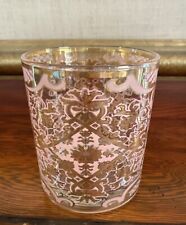 Anthropology Patina Vie Renesse DOF Pink, 18K Gold Decaled Barware Whiskey Glass picture