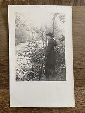 Man Admiring the River - Real Photo Antique Postcard - RPPC picture