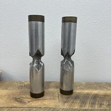 David Marshall Desenos Candlesticks 2 Brutalist Aluminum Brass Pair picture