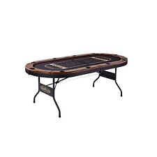 Barrington Charleston 10 Player Folding Poker Table, Oval Card Table, Casino ... picture