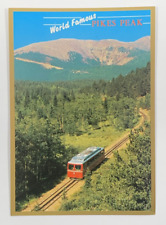 World Famous Streamline Diesel Cog Train at Summit of Pikes Peak Postcard picture