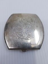 Vintage Sterling Silver .925 Etched Powder Case Compact 70g picture