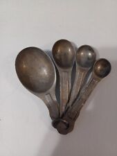 VINTAGE SET OF 4 ALUMINUM MEASURING KITCHEN SPOONS COOKING MEAL PREPARATION picture