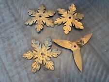 Vintage Solid Brass Snowflake Hanging Ornament Decoration 3/3.25” diameter picture
