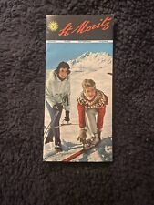 1960s St. Moritz, Switzerland Vintage Brochure Ski Trail Map picture