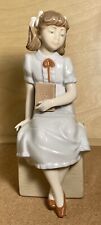 Vintage Nadal Porcelain Figurine Sitting Girl with Bible Hand Crafted picture