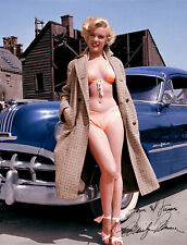 Marilyn Monroe Blue Pontiac 8.5x11 signed Photo Reprint picture
