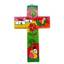 Hand Painted Wooden Cross 4.75