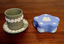 Pristine Vintage Wedgewood - Sage and Blue Jasperware - marked Made in England picture