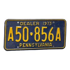1973 Pennsylvania Dealer License Plate Man Cave Garage Decor A50 856A picture