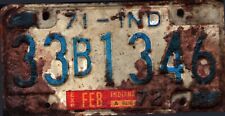 Vintage 1971 INDIANA  License Plate - Crafting Birthday MANCAVE slf picture