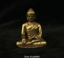 Tibet Buddhism Brass Copper Seat Shakyamuni Amitabha Buddha Statue Sculpture picture