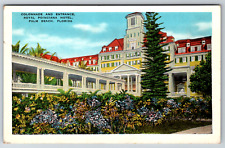 c1930s Colonnade Entrance Royal Poinciana Hotel Florida Beach Vintage Postcard picture