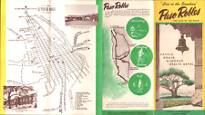 1940s PASO ROBLES, CALIFORNIA vintage tourism brochure PASS OF THE OAKS with map picture
