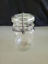 Vintage Small Atlas E-Z Seal Mason Jar with Clear Glass Lid & Wire Bale  picture