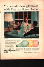 Vintage 1957 Westinghouse Tone Bulb pretty Magazine Advertisement Print Ad b4 picture