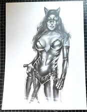 Stunning Monte Michael Moore Catwoman Pencil Commission 12x16 picture