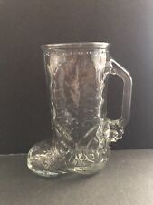Vintage Cowboy Boot Clear Glass Cowboy Mug Cup Tumbler picture
