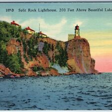 c1910s Lake Superior, Minn Split Rock Lighthouse State Park Cliff Sunset MN A244 picture