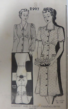 Vtg 40's Farmer's Wife 2997 FROCK DRESS Sewing Pattern Women Bust 36