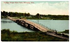 Pontoon Bridge Elm Park Winnipeg Manitoba Canada Posted 1913 Postcard picture