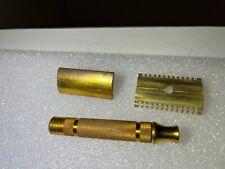 1930's “The New” GILLETTE Gold tone 3 Piece Safety Razor Re-Issue Pat.17567 picture