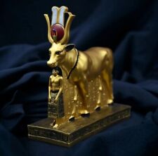 vintage golden statue of the Egyptian Goddess Hathor Egyptian Antiquities BC picture