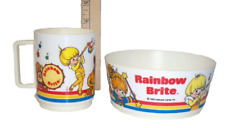 Vintage 1983 Rainbow Brite Plastic Cup & Bowl Set Deka Plastics Rare picture