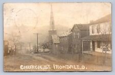 J87/ Irondale Ohio RPPC Postcard c1910 Church Street Homes Steubenville1799 picture