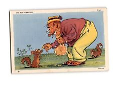 Vintage Curt Teich Comic Postcard 'One Nut to Another' C-34 - Squirrel Humor picture