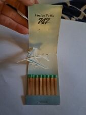 Vintage 1969 Pan Am Airlines First To Fly The 747 Pop Up Airplane Matchbook picture