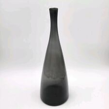 Vintage Blenko Glass Decanter 920 Charcoal Black Genie Bottle Hand Blown 17