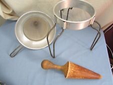 Full Size WearEver Vintage Aluminum Food Mill With Wood Pestle picture