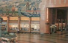 Postcard Cincinnati Ohio Union Terminal Train Station Lobby Art Deco c1940s picture
