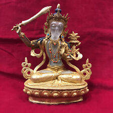 Gold Plated Himalayan Quartz Crystal Manjushree Bodhisattvas of Wisdom picture