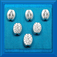 Miraculous Medal Rosary Parts Our Father Beads 6Pcs Lot OVAL 9mm ITALIAN On Sale picture