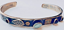 LOUISE MORGAN NAVAJO STERLING SAFETY PROTECT THIS WOMAN CUSTOM WORK BRACELET picture