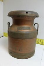 Rare Antique 3 Gallon Copper Coated Milk Creamer Can w/Lid Keystone Dairy picture