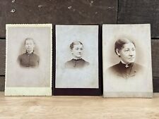 Antique Lot Of 3 Victorian Era Cabinet Cards Of Women Portraits picture