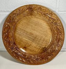 Vintage Huggler Co Switzerland Wood Carving Decorative Plate 10.75” picture
