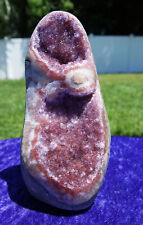 Sparkling Rare PINK AMETHYST Quartz Crystal Points in Natural Geode For Sale picture
